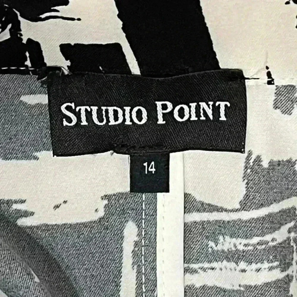 STUDIO POINT 3/4‎ sleeve ladies button down blazer white/black size 14 - Picture 11 of 12